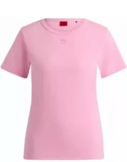 T-shirt with embroidered stacked logo- Pink Women's Underwear, Pajamas, and Sock