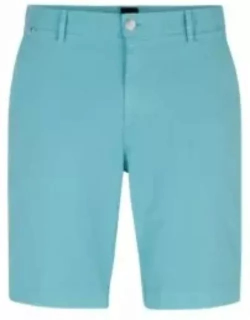 Slim-fit shorts in stretch-cotton twill- Light Blue Men's Short