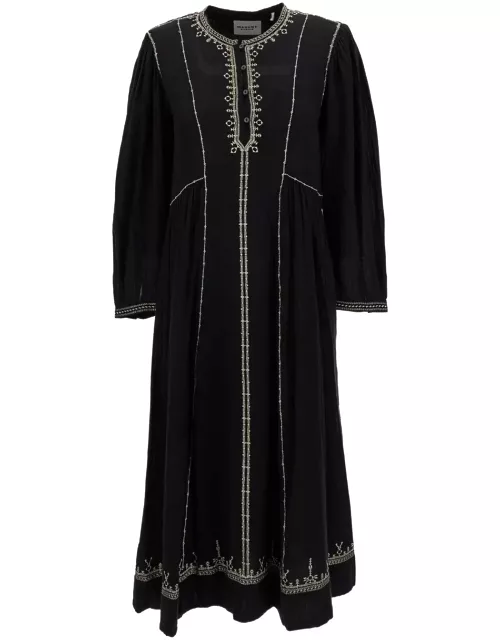 Marant Étoile Black pippa Midi Dress In Cotton Woman