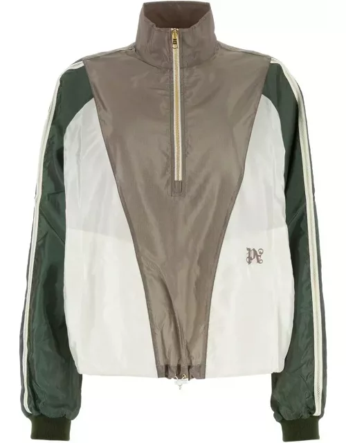 Palm Angels Pa Monogram Embroidered Funnel Neck Jacket