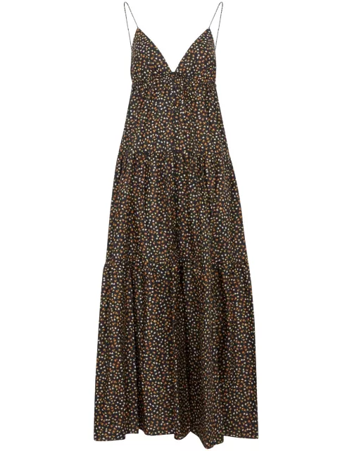Matteau Floral-print Cotton Maxi Dress - Black - 1 (UK 6 / XS)