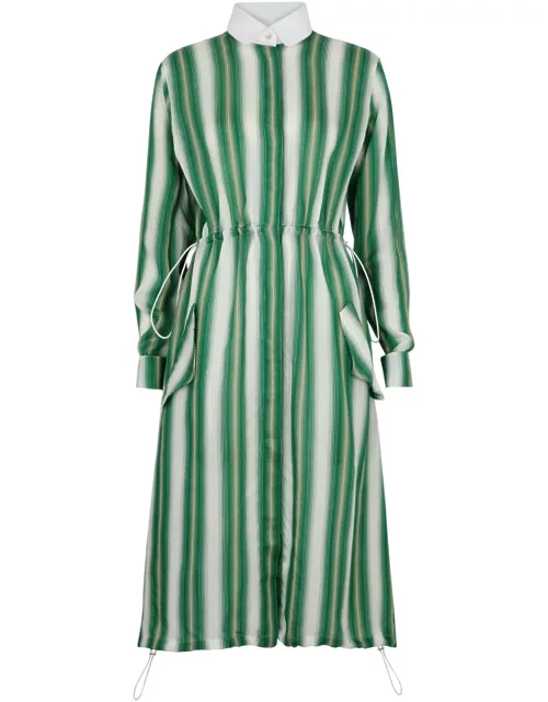 Wales Bonner Balance Striped Midi Shirt Dress - Green - 42 (UK10 / S)