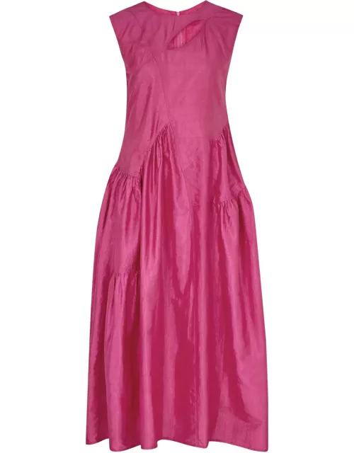 Lovebirds Star Cut-out Silk Midi Dress - Pink