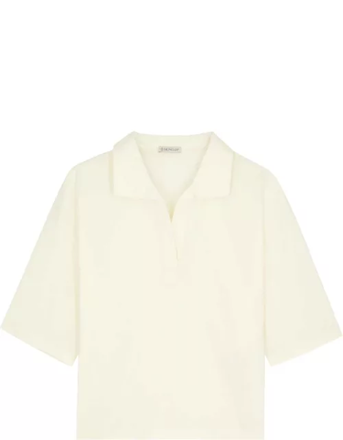 Moncler Panelled Cotton Polo Shirt - Ivory - M (UK 12 / M)