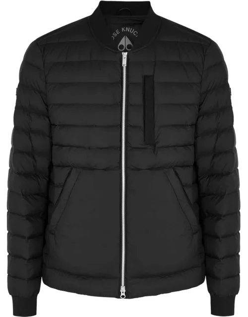 Moose Knuckles Air Down Quilted Shell Bomber Jacket - Black