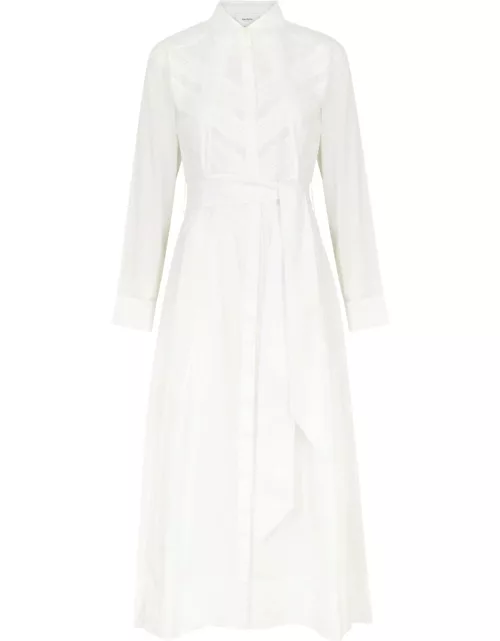 Merlette Liberty Cotton Midi Shirt Dress - White - L (UK14 / L)