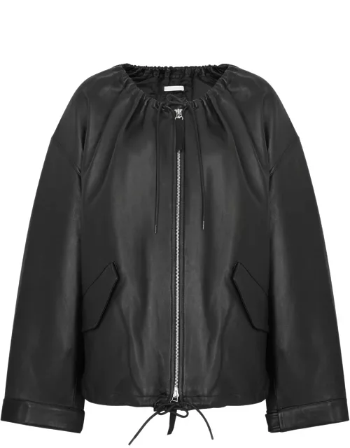 Helmut Lang Drawstring Leather Jacket - Black - L (UK14 / L)