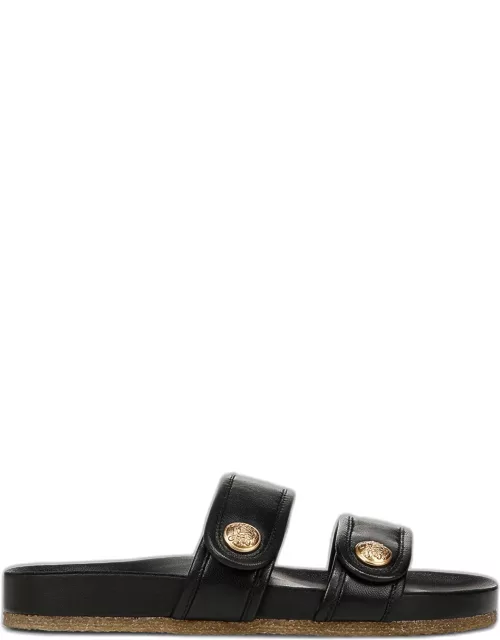 Percey Leather Dual Band Slide Sandal