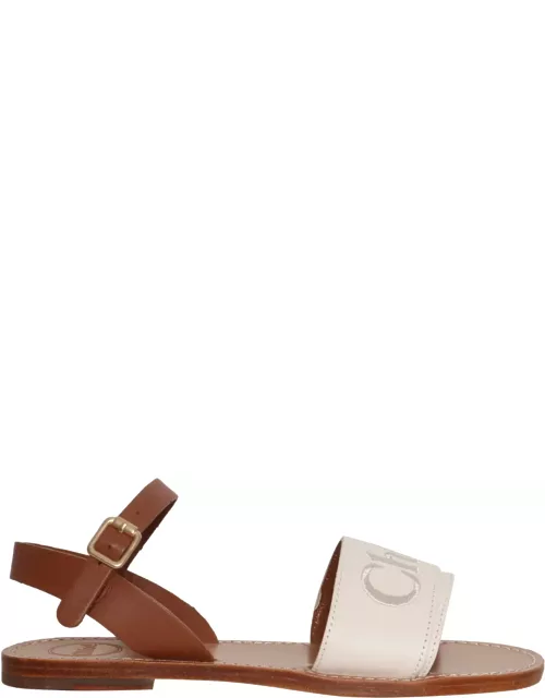 Chloé Leather Sandals With Logo