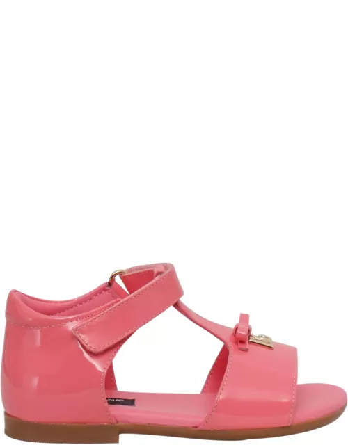 Dolce & Gabbana D & g Leather Pink Sandal
