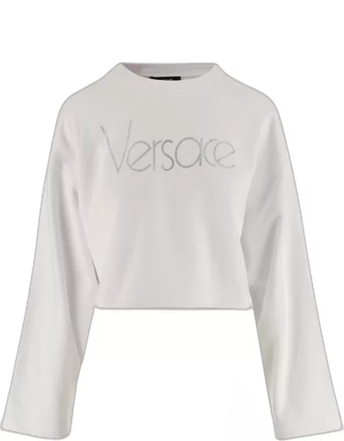Versace 1978 Re-edition Crop Sweatshirt With Logo
