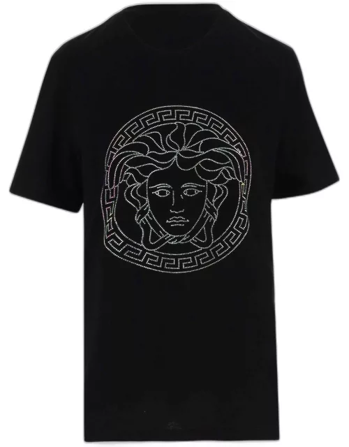 Versace Cotton T-shirt With Medusa Pattern