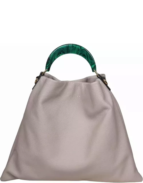 Marni Hobo Bag In Calfskin With Resin Handle