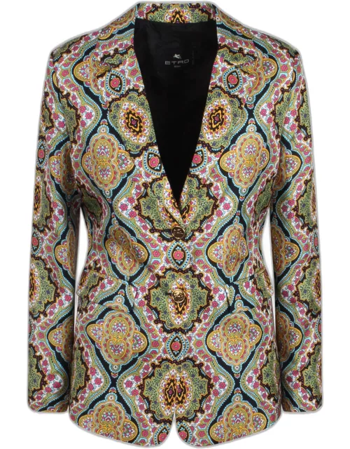 Etro Printed Silk Jacquard Blazer