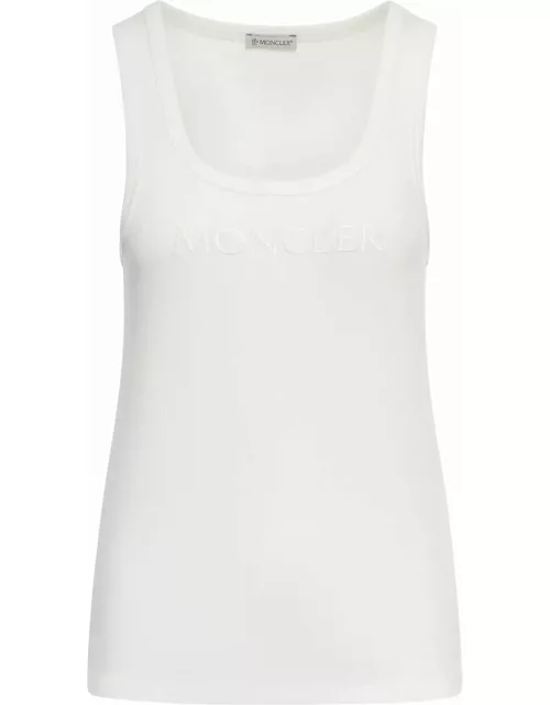 Moncler Ribbed Tank Top With Embroidered Logo