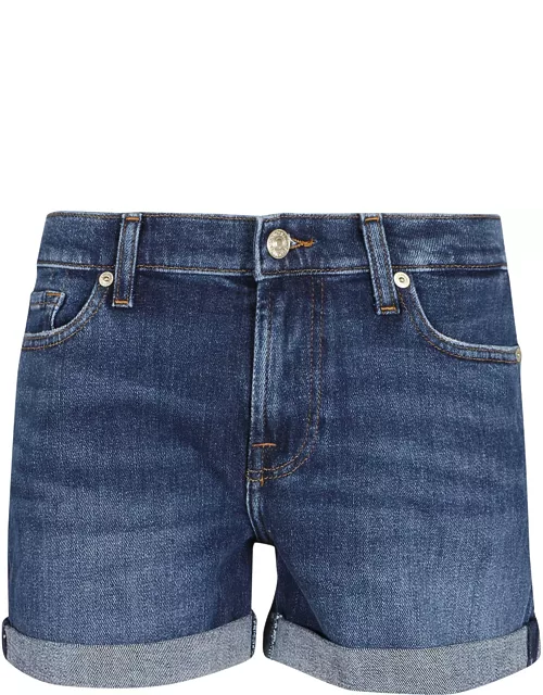7 For All Mankind Mid Roll Shorts Sea Star