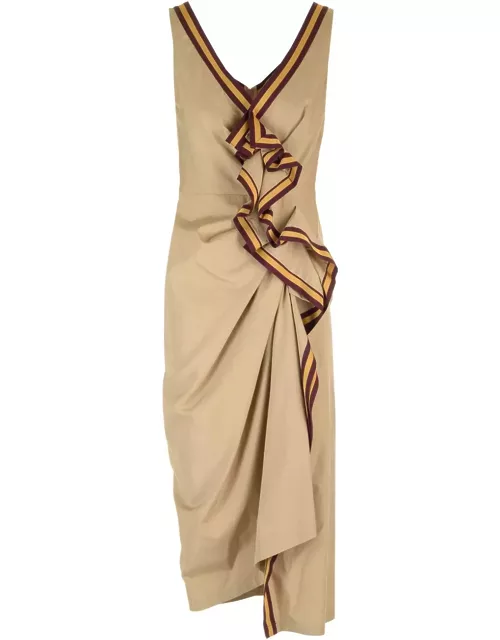Dries Van Noten Fitted Draped Dres