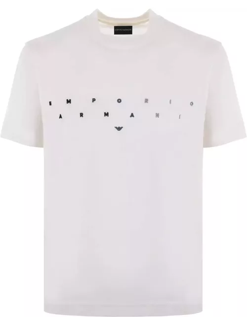 T-shirt Emporio Armani In Lyocell E Cotone Disponibile Store Scafati E Pompei