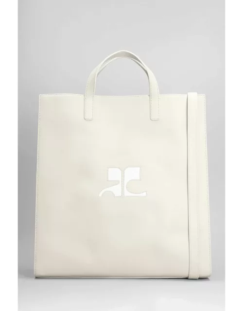 Courrèges Tote In Beige Leather