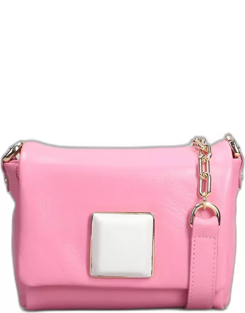 Roberto Festa Lucy Shoulder Bag In Rose-pink Leather