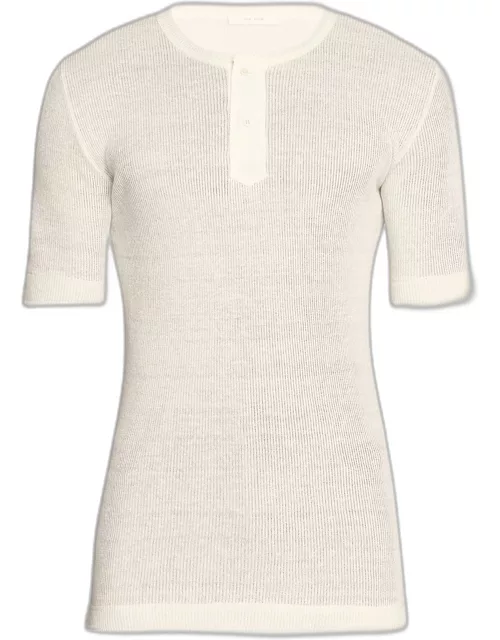 Men's Linen-Silk Henley Shirt