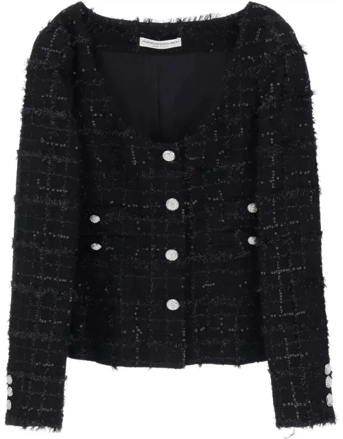 ALESSANDRA RICH tweed jacket with sequins embel