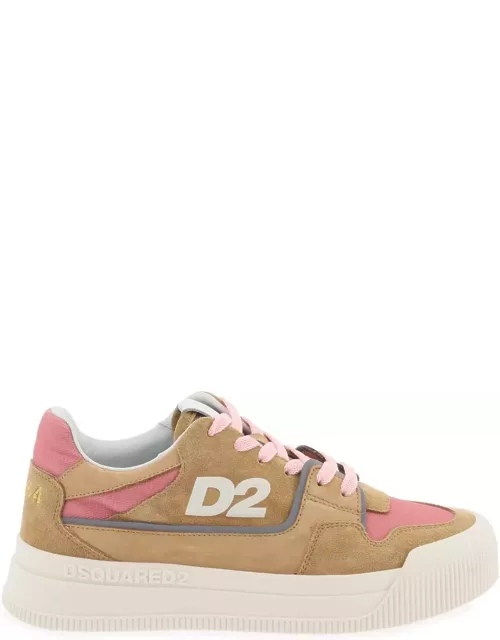 DSQUARED2 suede new jersey sneakers in leather