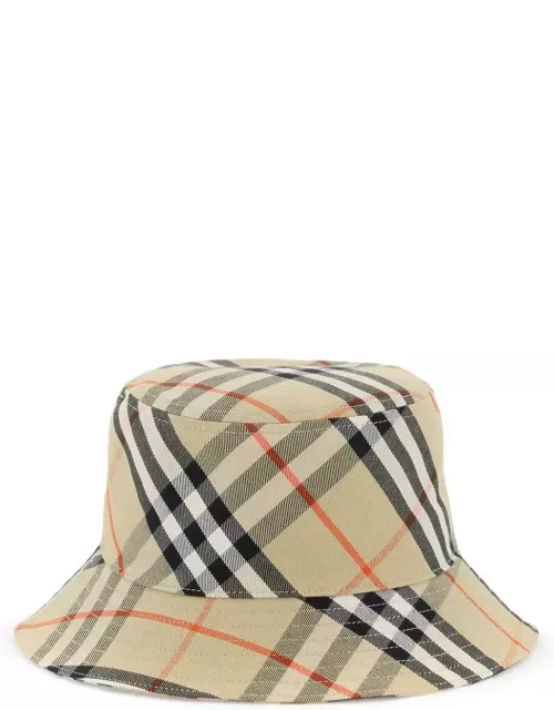 BURBERRY ered cotton blend bucket hat with nine word