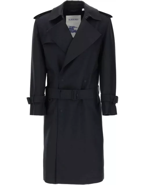 BURBERRY double-breasted silk twill trench coat