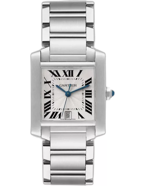 Cartier Tank Francaise Large Automatic Steel Mens Watch W51002