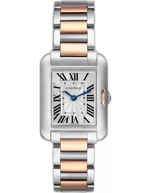 Cartier Tank Anglaise Small Steel Rose Gold Ladies Watch W5310036 30.2 mm x 22.7 m