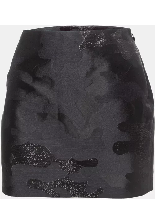 Dsquared2 Black Jacquard Silk Blend Mini Skirt