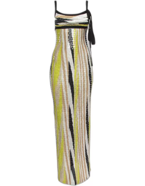 Missoni Multicolor Patterned Sequined Knit Maxi Dress