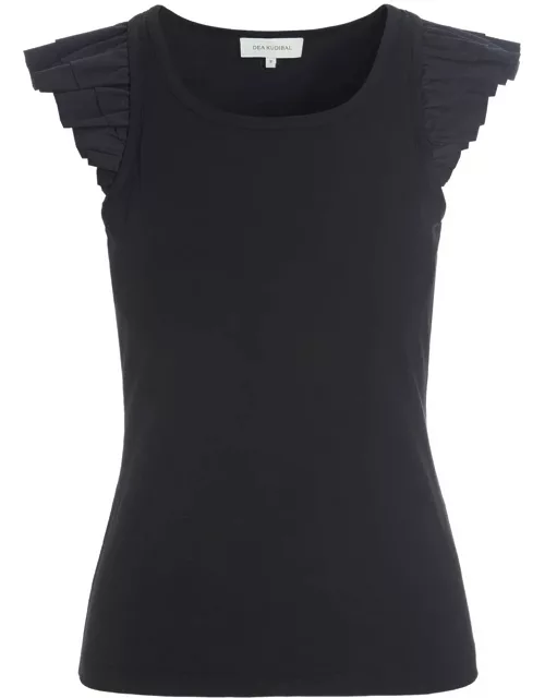 DEA KUDIBAL Zelmadea Frill Sleeve T-Shirt - Black