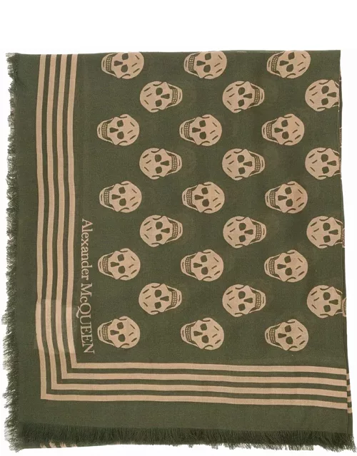 Alexander McQueen Scarf With Skull And Logo Print