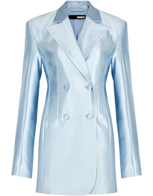 Rotate Sunday Satin Mini Blazer Dress - Light Blue - 38 (UK10 / S)