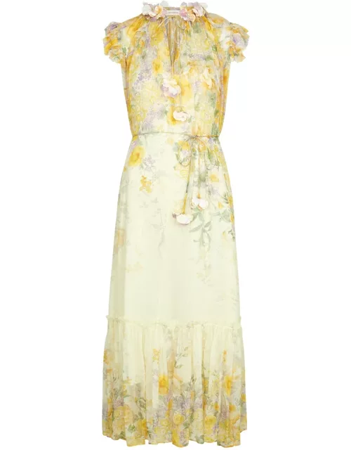 Zimmermann Harmony Floral-print Georgette Midi Dress - Yellow - 0 (UK 8 / S)