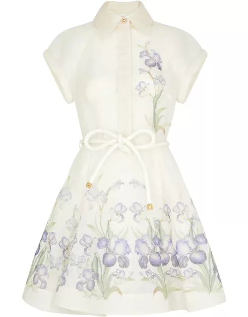 Zimmermann Natura Floral-print Organza Mini Dress - Cream - 1 (UK 10 / S)