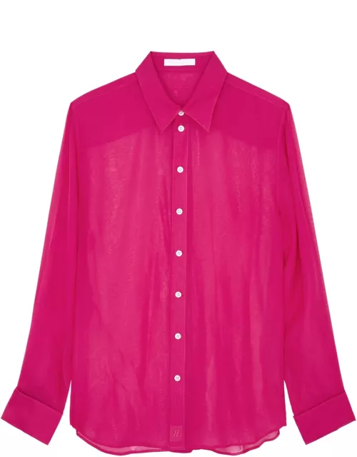 Helmut Lang Sheer Silk-chiffon Shirt - Pink - M (UK12 / M)