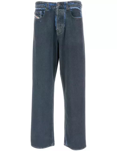 Diesel Blue Denim Straight Leg Jeans In Cotton Man