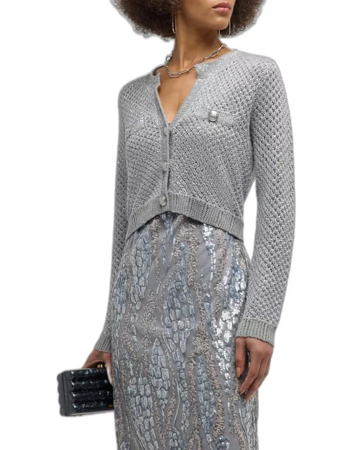 Blanca Sequined Cropped Cardigan