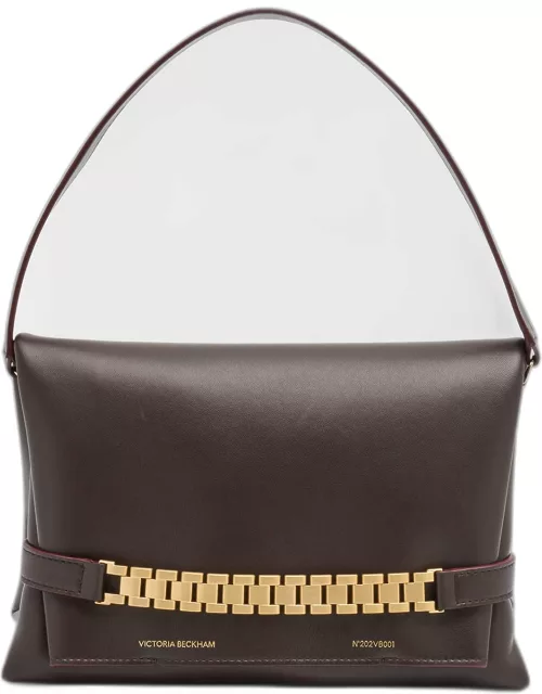 Chain Pouch Leather Shoulder Bag