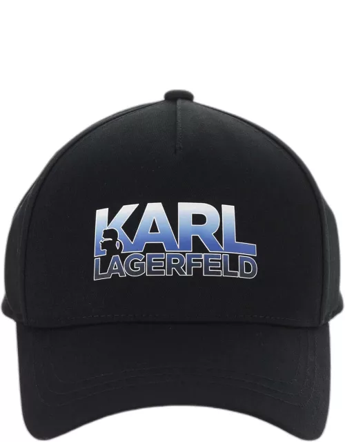 Karl Lagerfeld Cotton Blend Baseball Cap With Logo