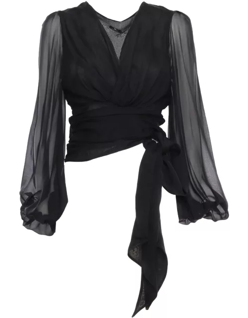Elisabetta Franchi Black Silk Shirt
