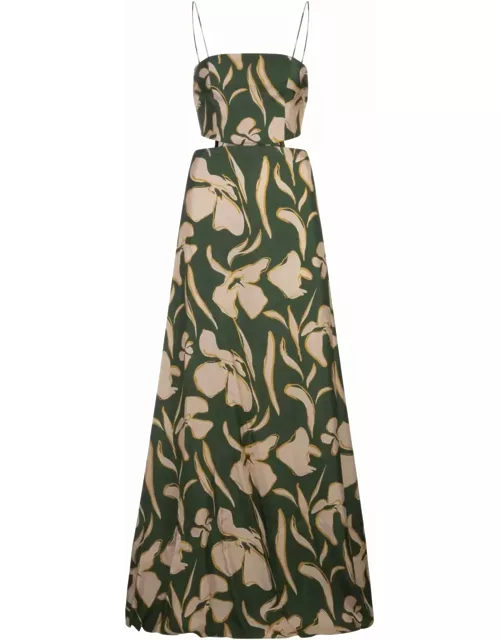 Raquel Diniz Bali Long Dress In Green Flora