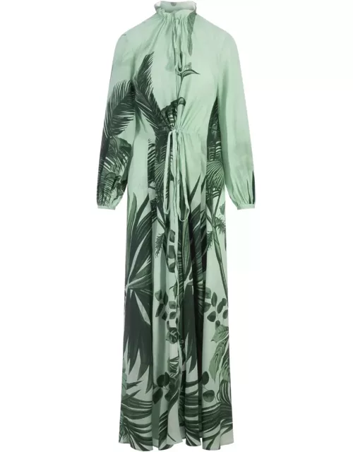 For Restless Sleepers Flowers Green Elone Long Dres