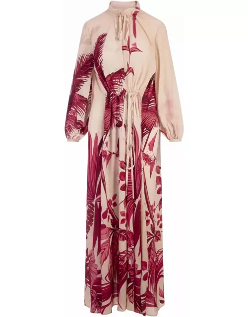 For Restless Sleepers Pink Palms Elone Long Dres