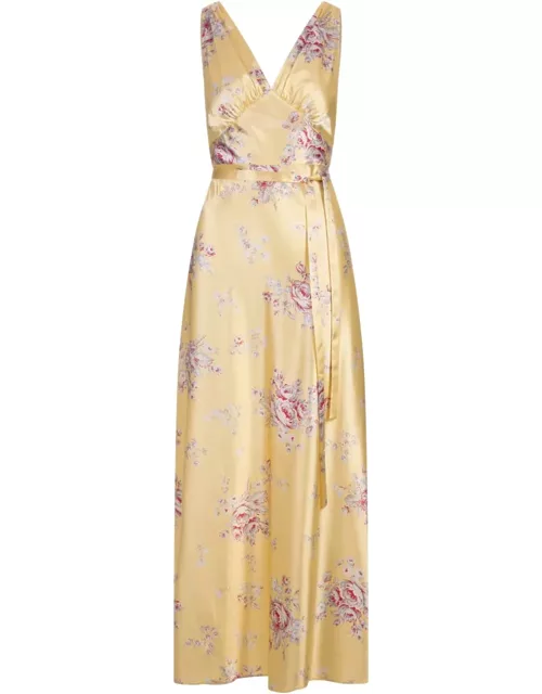 Aspesi Yellow Printed Polyester Petticoat Dres