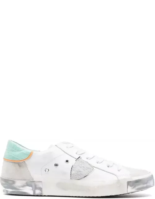Philippe Model Prsx Low Sneakers - White And Aquamarine