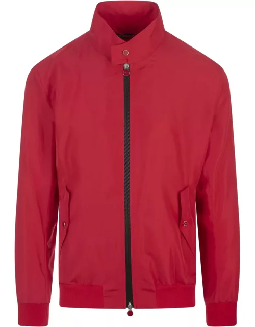 Kiton Red Nylon Lightweight Jacket
